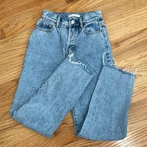 pacsun eco light blue high waisted straight leg jean